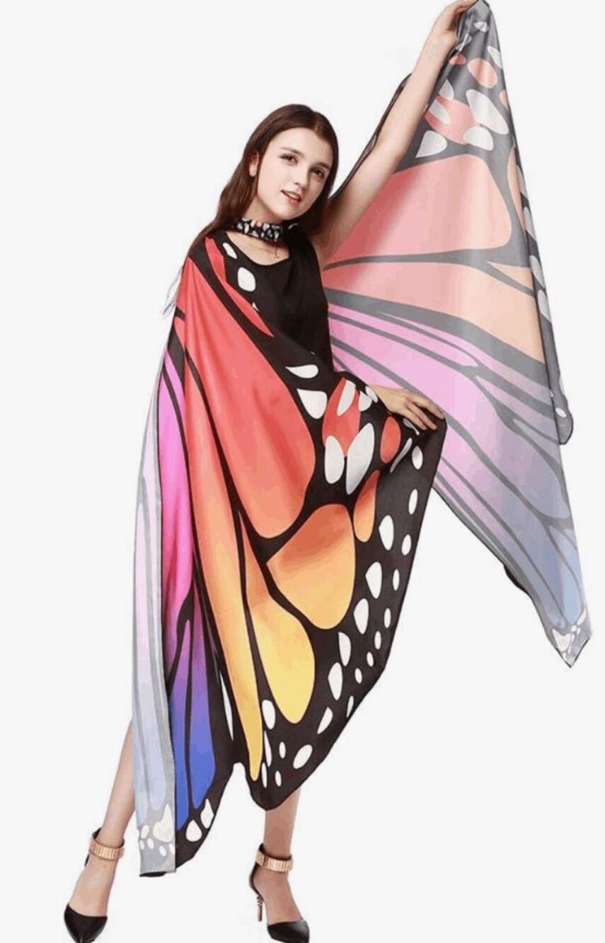 Pixie Butterfly Wings Shawl cape Costume one size adult NWOT